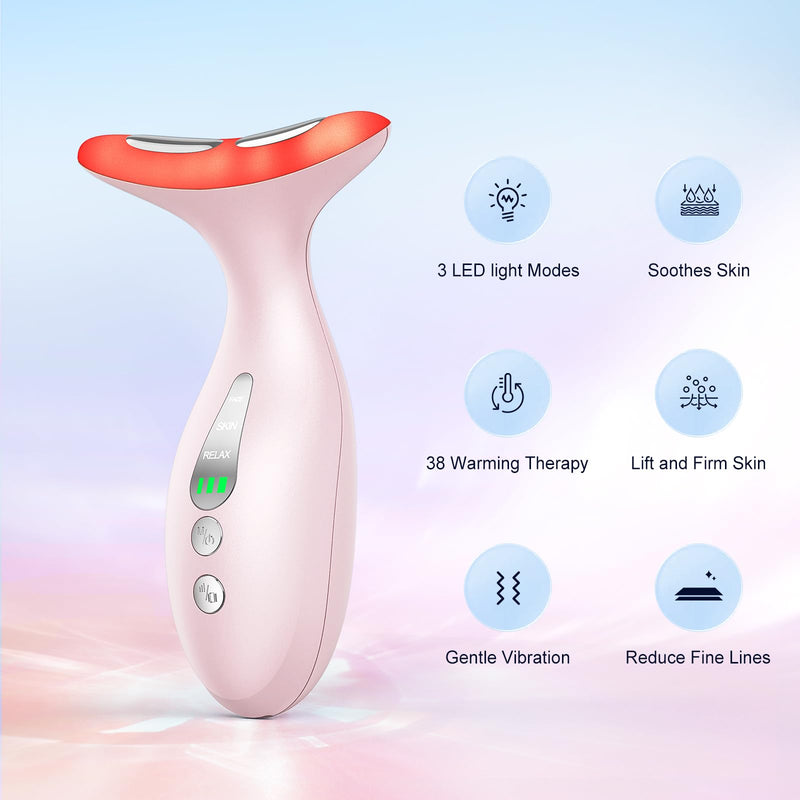 Facial & Neck Massager – Skin Firming, Lifting & Sculpting Tool | Portable LED Light Therapy for Face & Neck Care