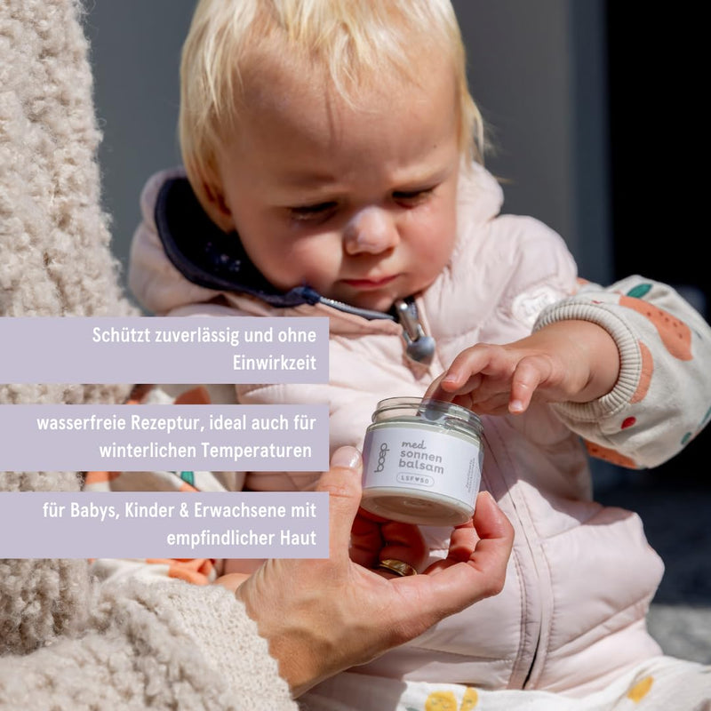 [Australia] - boep med sun balm | Sun protection with cold protection | Mineral sunscreen with zinc oxide filter | SPF 50 | for very sensitive skin and neurodermatitis | Ideal for winter 
