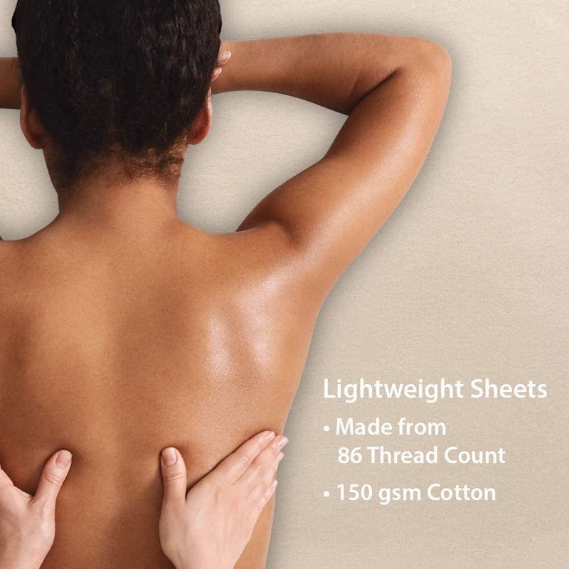 [Australia] - ForPro Premium Flannel 3-Piece Massage Sheet Set for Massage Tables, Includes Flat, Fitted Sheet, and Fitted Face Rest Cover, Natural 