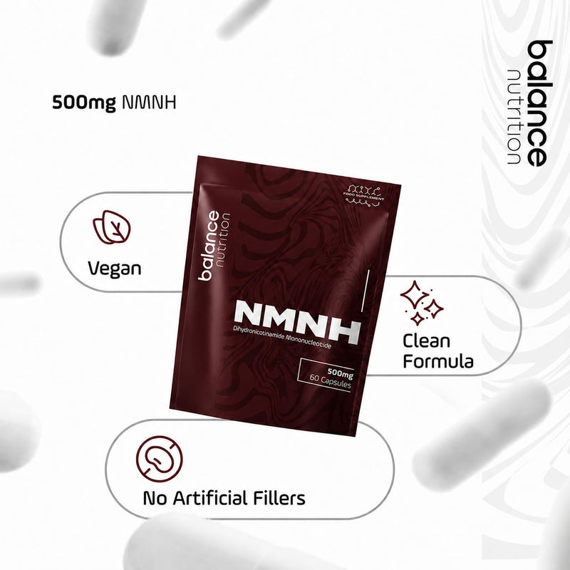 NMNH Supplement 500mg, NAD+ Booster, 60 Capsules, Healthy Ageing, Cellular Health, Energy & DNA Repair
