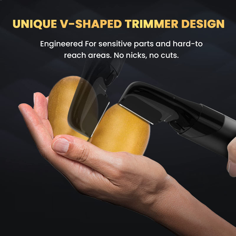 Body Trimmer for Men, Includes 2 Quick Change Trimmer Heads Electric Body Groomer Shavers