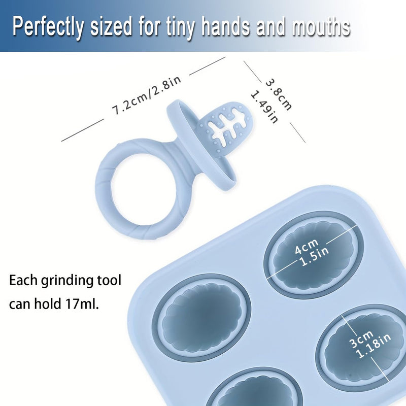 [Australia] - Silicone Popsicle Molds, Mini Breastmilk Popsicle Molds with Sticks for Baby, Frozen Breast Milk Teether Popsicle Maker Ice Pop Molds for Infant Feeding Spoon (1Set-Blue) 1Set-Blue 