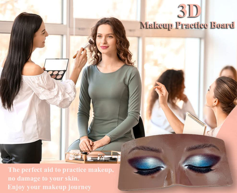 [Australia] - 3D Realistic Makeup Practice Face Board Set With Kit for Professional Artists, Students and Beginners - Eyes and Eyeshadow Training Mannequin #4 