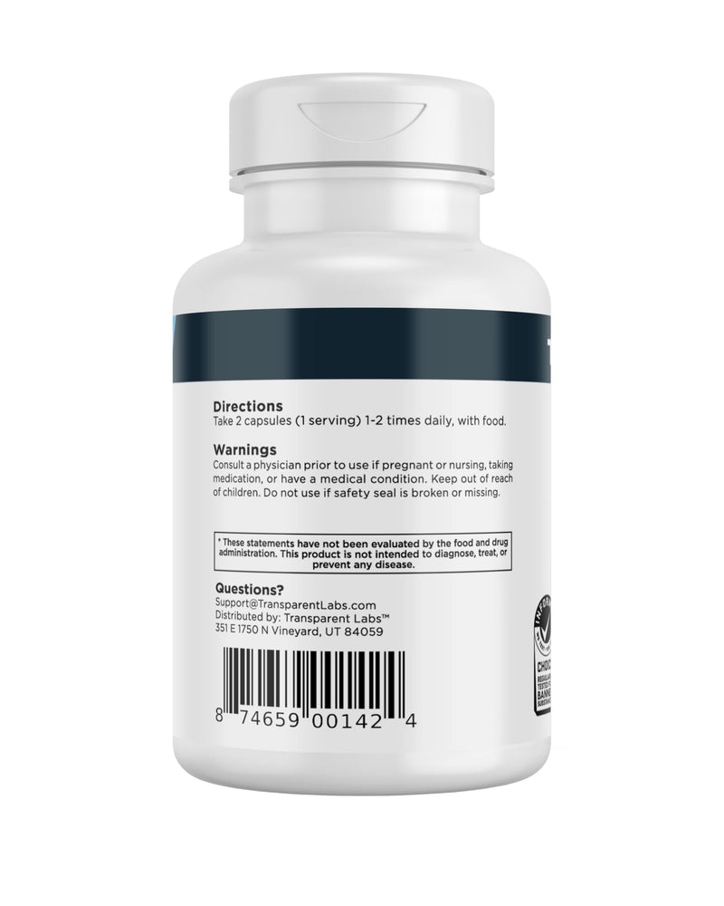 [Australia] - Transparent Labs Vitality Testosterone Booster - Testosterone Supplement for Men with Ashwagandha KSM-66, PrimaVie Shilajit Extract, & DIM to Support Vitality, & Bioavailable Testosterone - 60 Count 