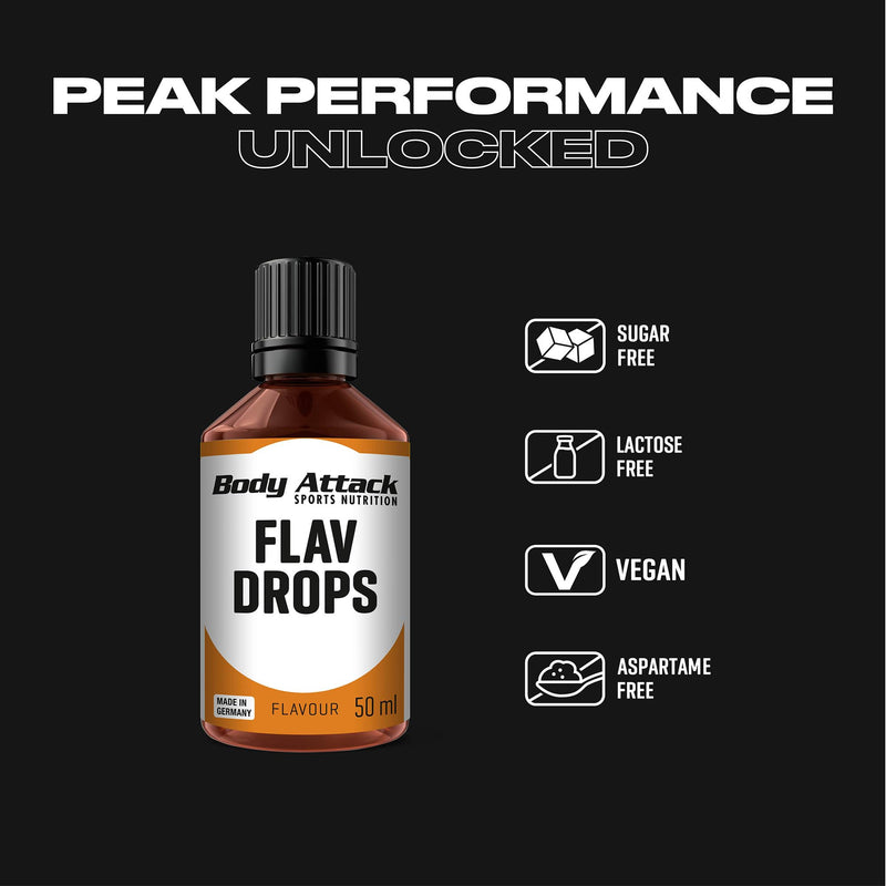 [Australia] - Body Attack Flavdrops sugar-free aroma drops vegan without aspartame caramel 50 ml 