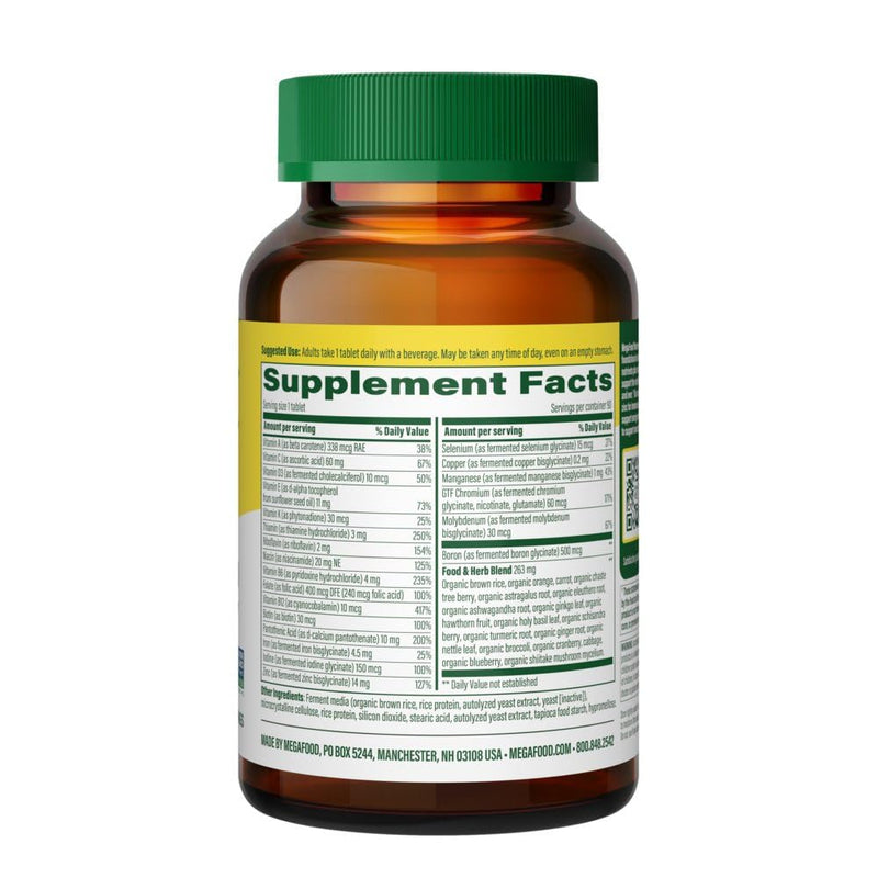 MegaFood One Daily Multivitamin for Women 40+ with 22 Nutrients, 90 Tablets | Immune Support, Cellular Energy, Muscle & Bone Health, Methylated B12, Methylfolate, Vitamin D3, C and Zinc, 90 Servings 90 Count (Pack of 1)
