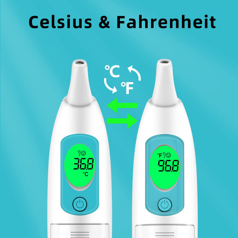 [Australia] - Ear Thermometer for Adults and Kids, Digital Thermometer with Fever Alarm and Instant Accuracy Readings, Infrared Thermometer Gun for Infants, Baby Thermometer, Fast, Reliable 