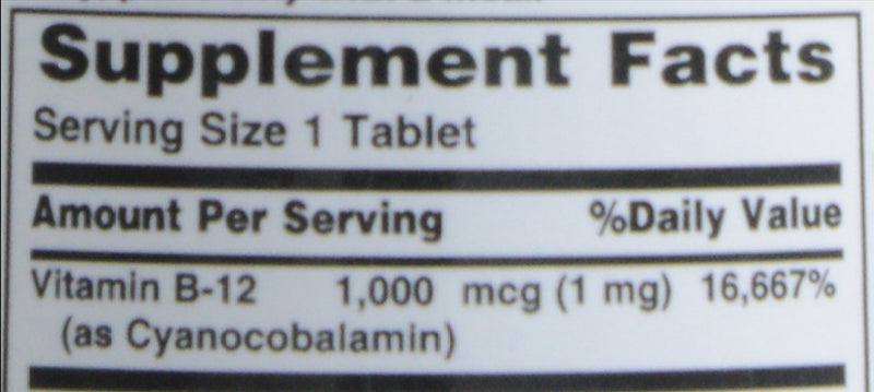 Nature's Bounty Vitamin B-12 1000 mcg Tablets, 100 Count (Pack of 1) 100 Count (Pack of 1)
