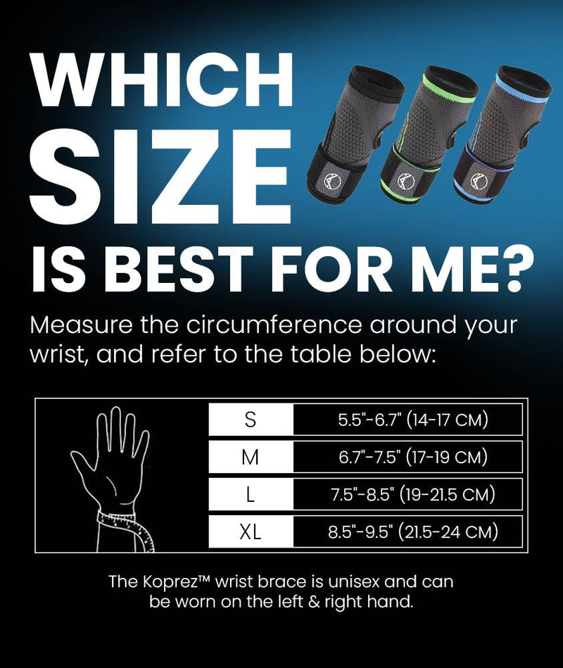Koprez Wrist Brace - Wrist Support, Best Carpal Tunnel Wrist Brace, Wrist Compression Sleeve, Left Hand Carpal Tunnel Brace, Tendonitis Wrist Brace, Hand Brace Carpal Tunnel, Wrist Wraps for Women Small Blue 1