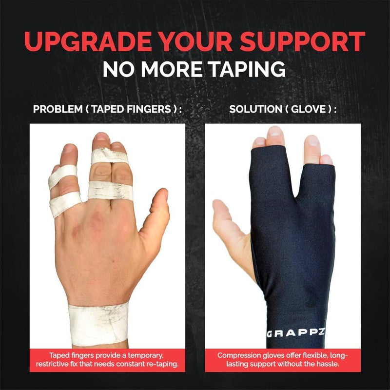 [Australia] - Grappz Finger Support Athletic Compression Gloves – Athletic Buddy Tape & Trigger Finger Splint Alternative – Finger Sleeve & Brace, Arthritis Pain Relief & Joint Stabilizer for All Sports, Unisex X-Small 