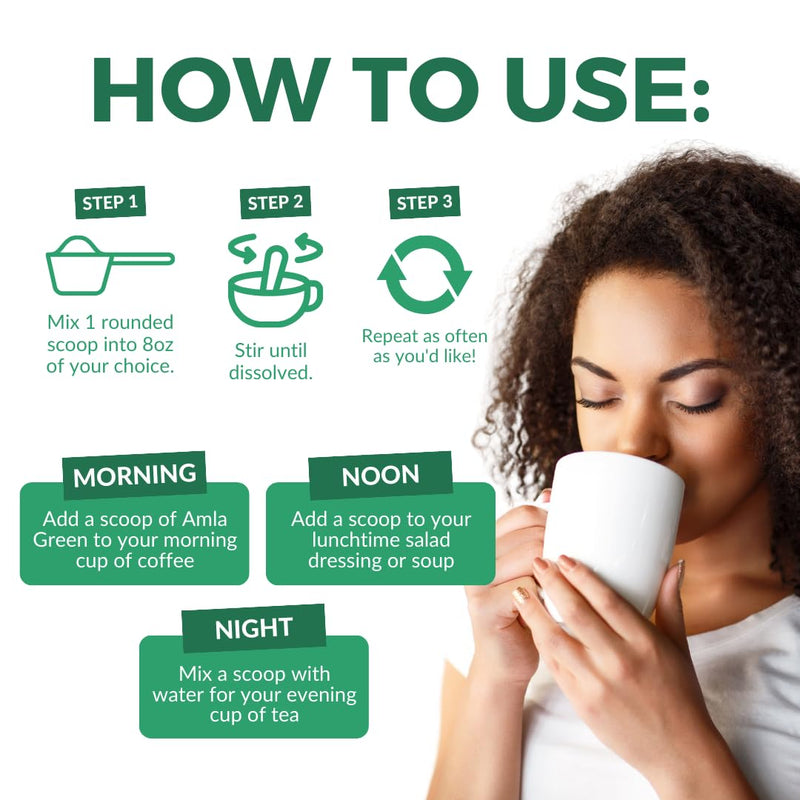 [Australia] - Amla Powder & Decaf Green Tea Superfood Supplement, 20x Ultra Concentrated Amla, Antioxidant Support, Made with Oolong Tea and Indian Gooseberries, Organic, Vegan, Decaf, 30 Servings 30 Servings (Pack of 1) 