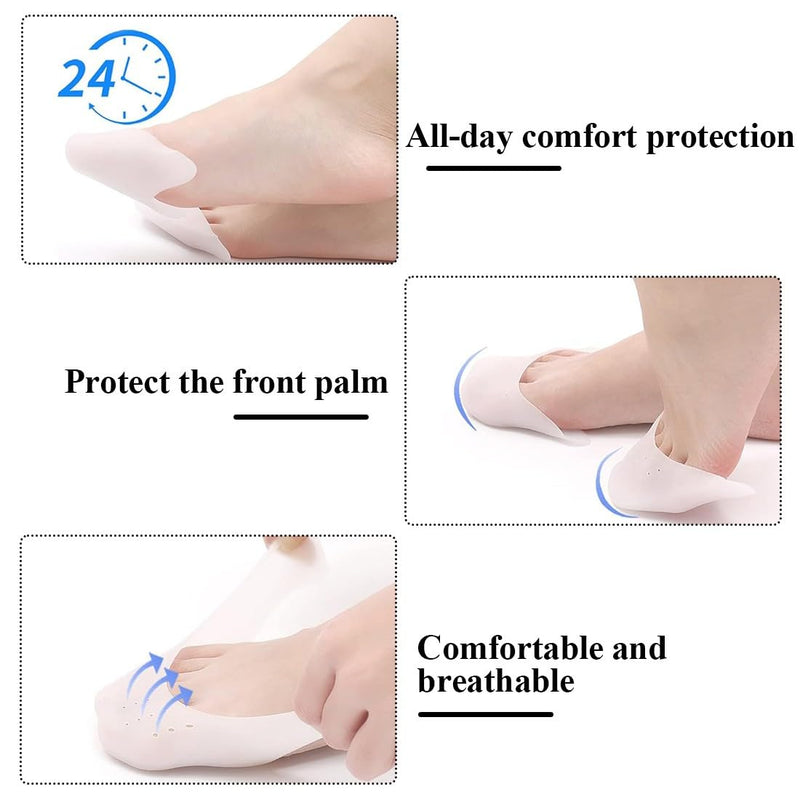 [Australia] - PLABBDPL 2x silicone toe protectors for ballet & pumps - soft gel toe caps & metatarsal pads for pain-free dancing & running - toe protectors for pointe shoes & high heels 