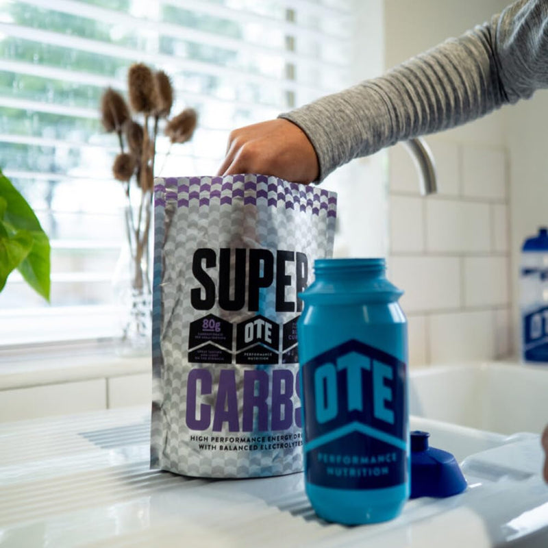 OTE Super Carbs - Energy Supplement Drink with 80g of Carbohydrates and a Balance of Electrolytes - Vegan-Friendly - 10 Servings (Blackcurrant) Blackcurrant 850 g (Pack of 1)