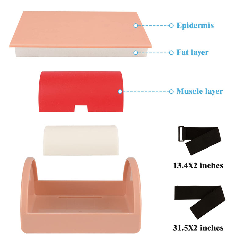 [Australia] - Medarchitect Intramuscular Injection Training Pad Model with 3 Skin Layers IM, SQ, ID Injection Simulator Practice Tool for Medical Education to Student, Nurse, Doctor Educational Supplier 
