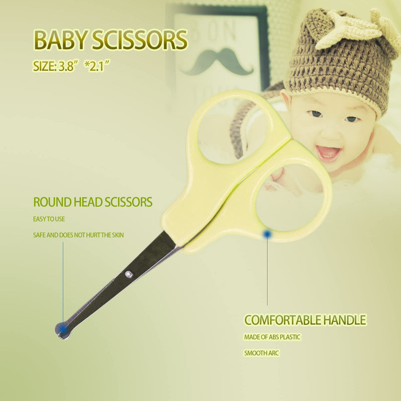 [Australia] - ZELINYE Baby Grooming Kit, 8 in 1 Baby Hair Brush/Nail Clipper/Nose Cleaner/Finger Toothbrush/Nail Scissors/Manicure Kit for Baby Care Keep Healthy and Clean(Yellow) Yellow 