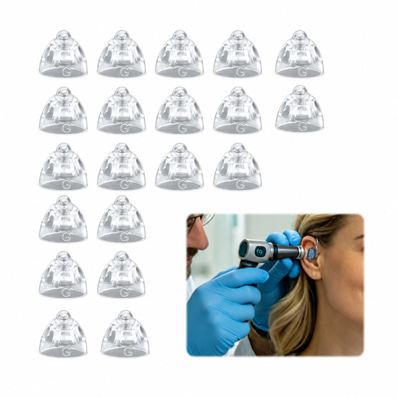 20 x Hearing Aid Domes, 8 mm, Universal Soft Silicone Ear Tips, Protection and Replacement for Hearing Aids, Comfortable, Durable and Easy to Install