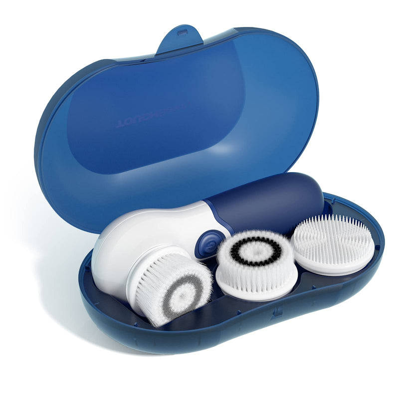 [Australia] - Facial Cleansing Brush: Face Scrubber for Men and Women - Face Brushes for Deep Cleansing and Exfoliating Navy Blue 