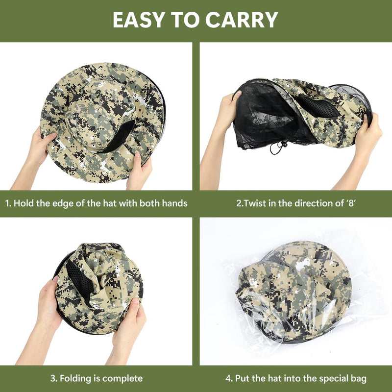 [Australia] - AOGOE Head Net Face Mesh Head Cover, Hat with Mosquito Net, Mosquito Head Net Net Head Protection Net for Optimal View, Washable, Mosquito Net Hat for Outdoor Lovers, Climbing, Fishing, Beekeeping (Khaki) Khaki 