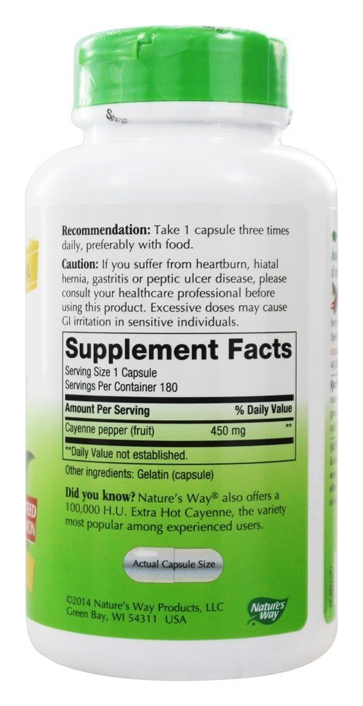 [Australia] - Natures Way Cayenne Pepper 40000 Hu, 180 ct 