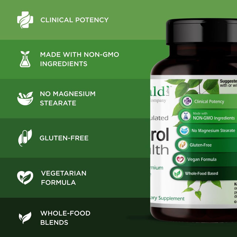 EMERALD LABS Cholesterol Health - Featuring CoQ10, Flush-Free Niacin, RYR-VA, and Garlic for Heart and Circulatory Support - 90 Vegetable Capsules 90 Count (Pack of 1)