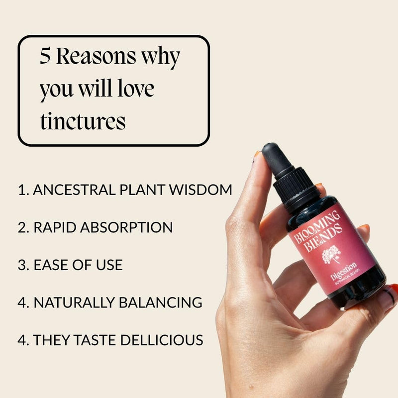 Digestion Drops - Herbal Supplement to Boost Digestion - 100% All-Natural Blend for Liver Cleanse with Ginger, Artichoke, Burdock Root, Spearmint, Hibiscus, & Fennel Seed by Blooming Blends - 30ml