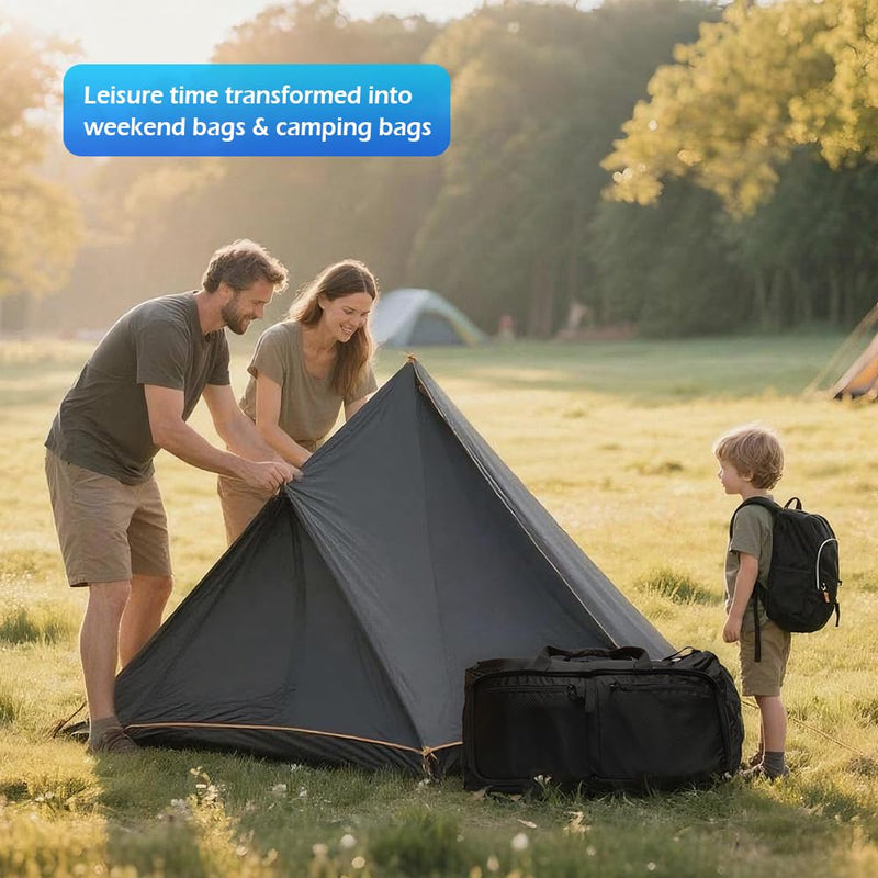 90L Foldable Duffle Bag, Shoe Storage Bag Design, Multiple Pockets, Large Storage Capacity,Duffle Bags For Travel (Black) Black