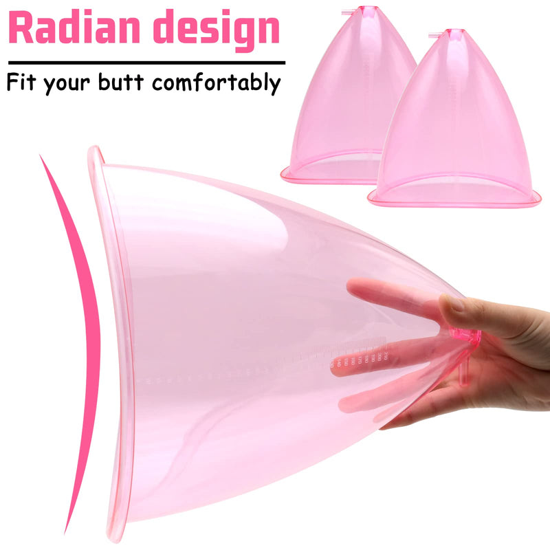 [Australia] - Buttocks Vacuum Cups 210ml, XXL Vacuum Therapy Cupping Machine Accessories 9.4 inch Diameter Butt Suction Cups with Y-Hose for Bigger Butt Lifting Body Massage, 1 Pair (Pink) 