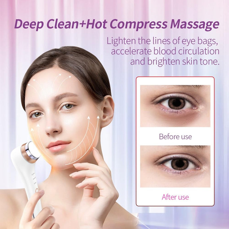 Eye Massager Wand with Heat and Cooling Electric Ice Roller For Face Vibrating 42℃ and 10℃ Dark Circles Treatment,Relieve Puffiness,Sinus Pain,Migraine Relief,Eyes Bags Remover,Anti Wrinkles