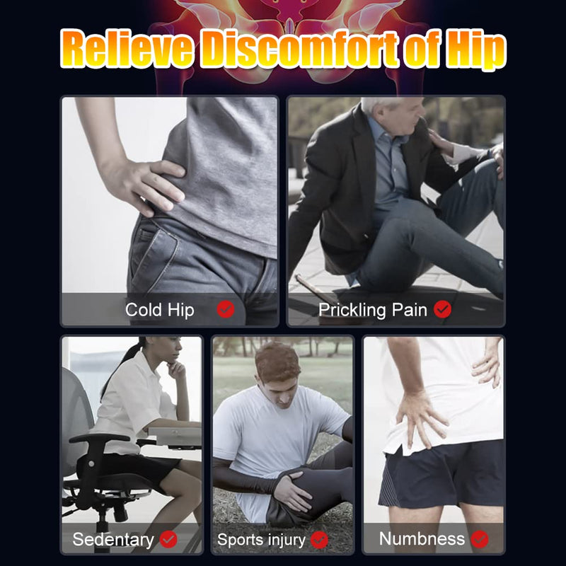 Electric Heated Hip Wrap, Heating Thigh Brace Therapy Heated Hip Support for Bursitis, Hamstring, Arthritis, Bursitis, Injuries, Nerve Pain Relief, 3 Temperature Settings & Timer