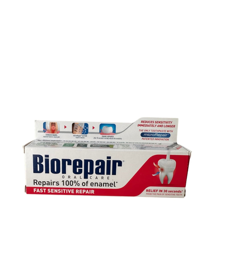 [Australia] - Biorepair: "Fast Sensitive Repair" Toothpaste with microRepair * 2.5 Fluid Ounce (75ml) Tube (Pack of 4) * [ Italian Import ] 