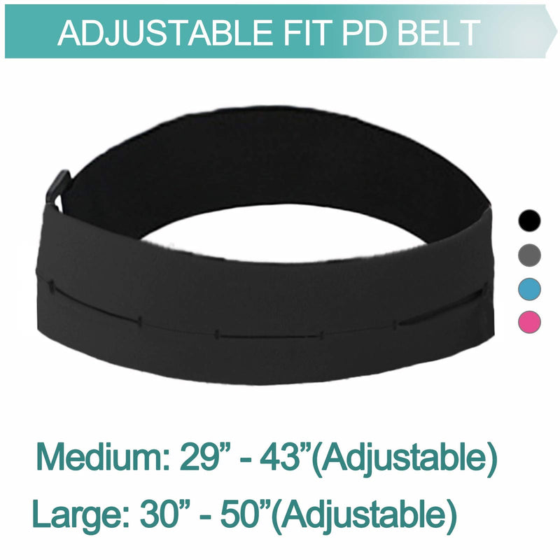 [Australia] - Peritoneal Dialysis PD Belt Catheter Holder Adjustable Abdominal Waist Accessories for Stomach G/Peg/J Feeding Tube Women Men Black, Large 36-50" Large (Pack of 1) 