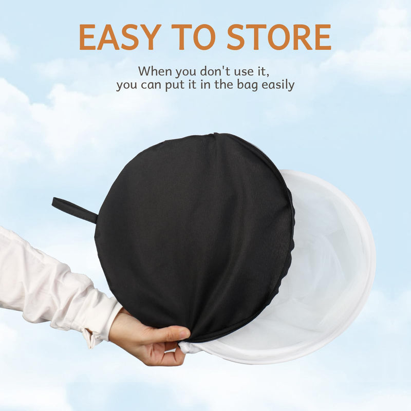 [Australia] - Bassinet Cover to Keep Cats Out, Mosquito Net Cover with 2-Way Zipper for Baby Crib, White 