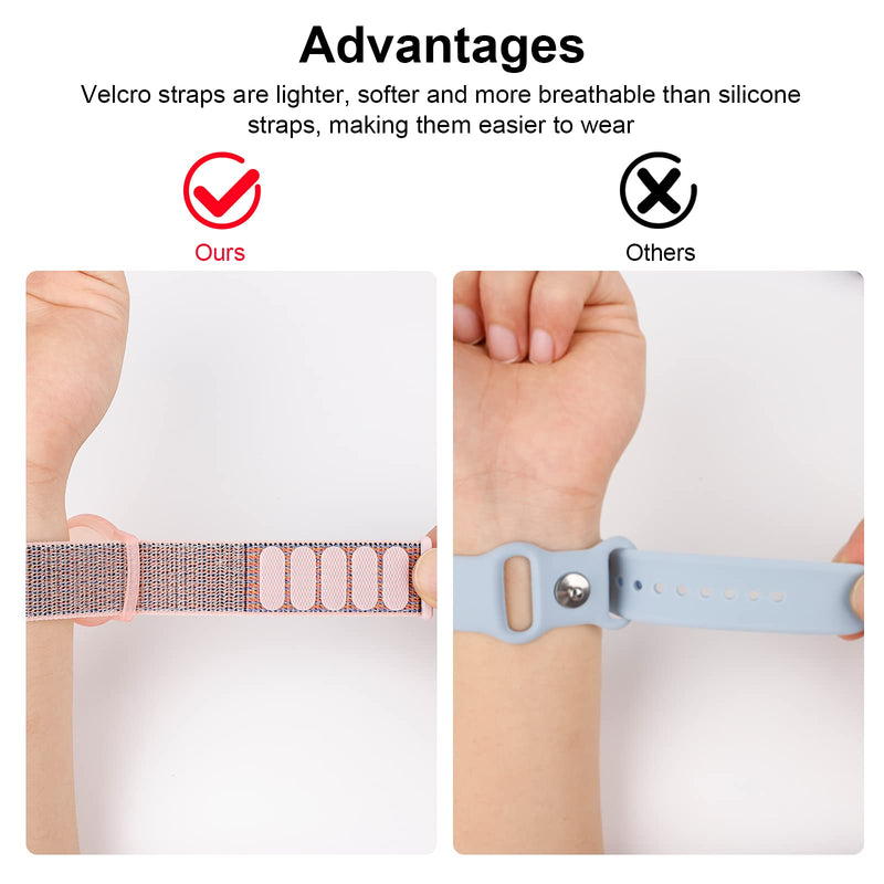 [Australia] - Kids Wristband Compatible with Apple AirTag, Protective Case for Air Tag GPS Tracker Holder with Nylon Bracelet, Adjustable Anti Lost Watch Band for Toddler Child Elder (Pink) Pink 