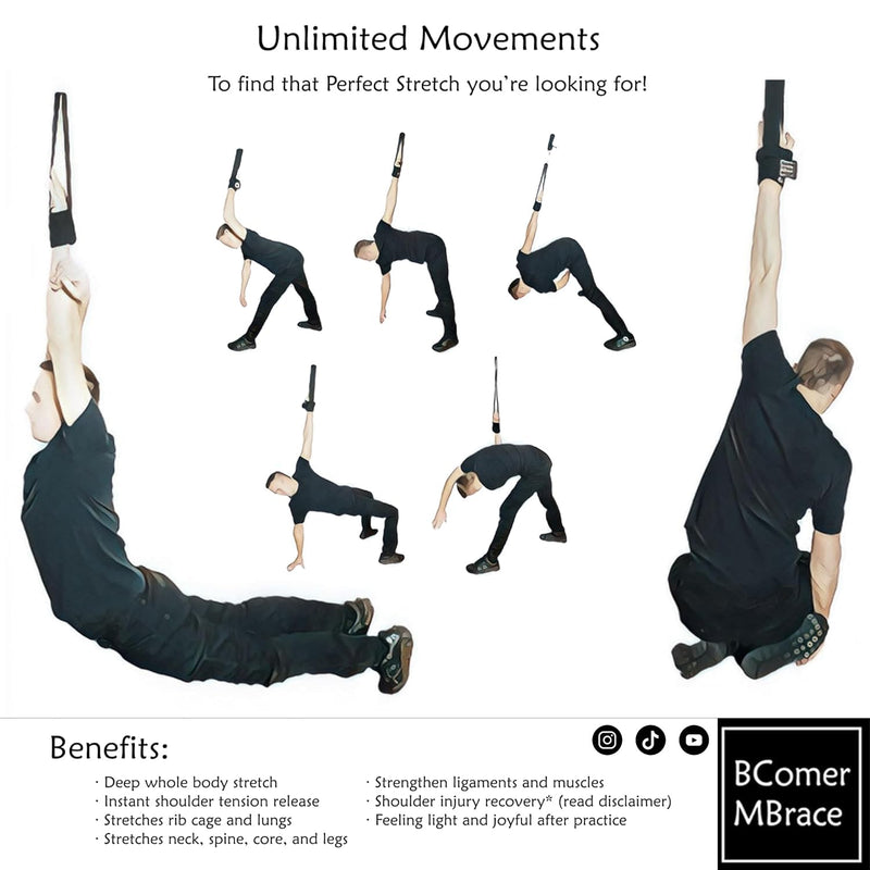 [Australia] - BComer MBrace - Shoulder Stretcher - Shoulder Pulley Post-Injury Recovery - Mobility Stretching Wrist Brace Traction Device | Pravilo Trainer Grips 