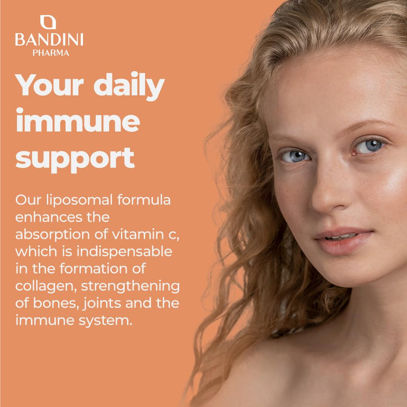 Bandini® Liposomal Vitamin C | High Strength Ascorbic Acid Capsules, High Absorption & Bioavailability | Immunity, Energy, Skin Support - Boosts Collagen & Reduces Fatigue (60 Unit (Pack of 1)) 60 unit (pack of 1)