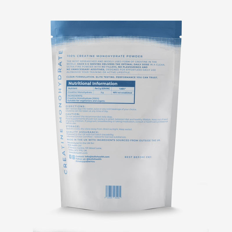 Kollo Creatine Monohydrate Powder – 150g (30 Servings) Pure Creatine Monohydrate Powder for Strength & Performance – Micronized Creatine Powder for Muscle Growth, Energy & Recovery 150 gm (Pack of 1)