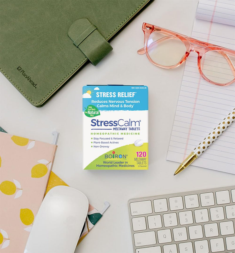 Boiron StressCalm Tablets for Relief of Stress,Anxiousness,Nervousness,Irritability,and Fatigue -,120 Count (Pack of 2) 120 Count (Pack of 2)