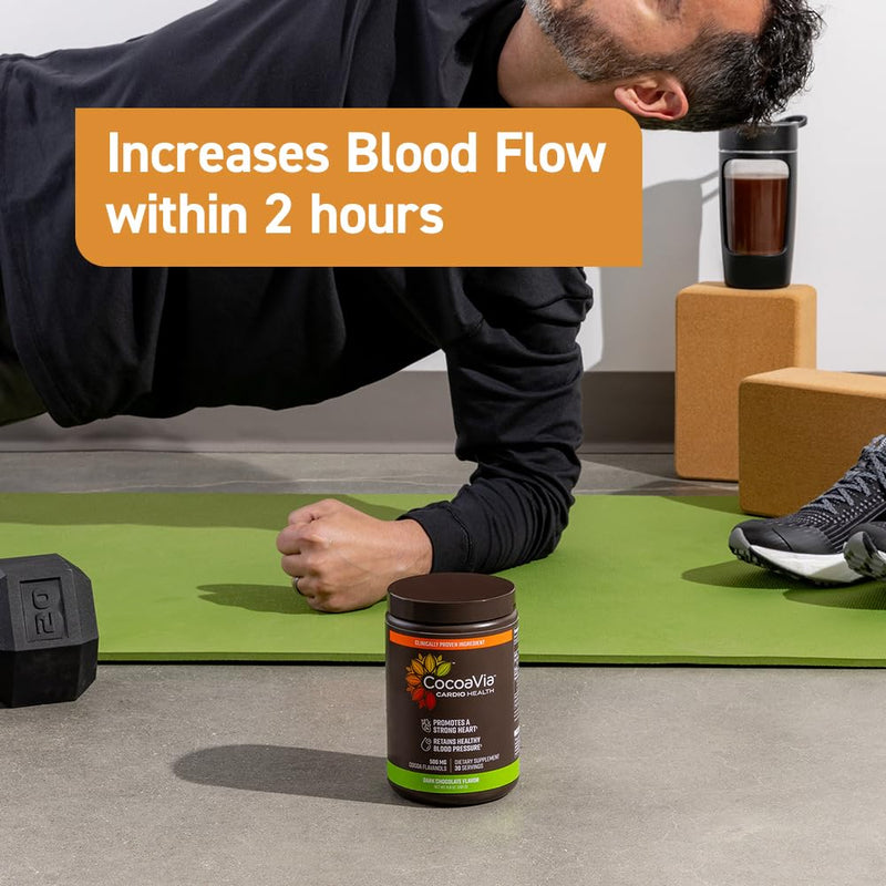 [Australia] - CocoaVia Cardio Health Cocoa Powder, 30 Servings, 500mg Cocoa Flavanols, Support Heart Health, Boost Nitric Oxide, Improve Circulation, Energy, Preworkout, Vegan, Dark Chocolate Cacao 6.8 Ounce (Pack of 1) 