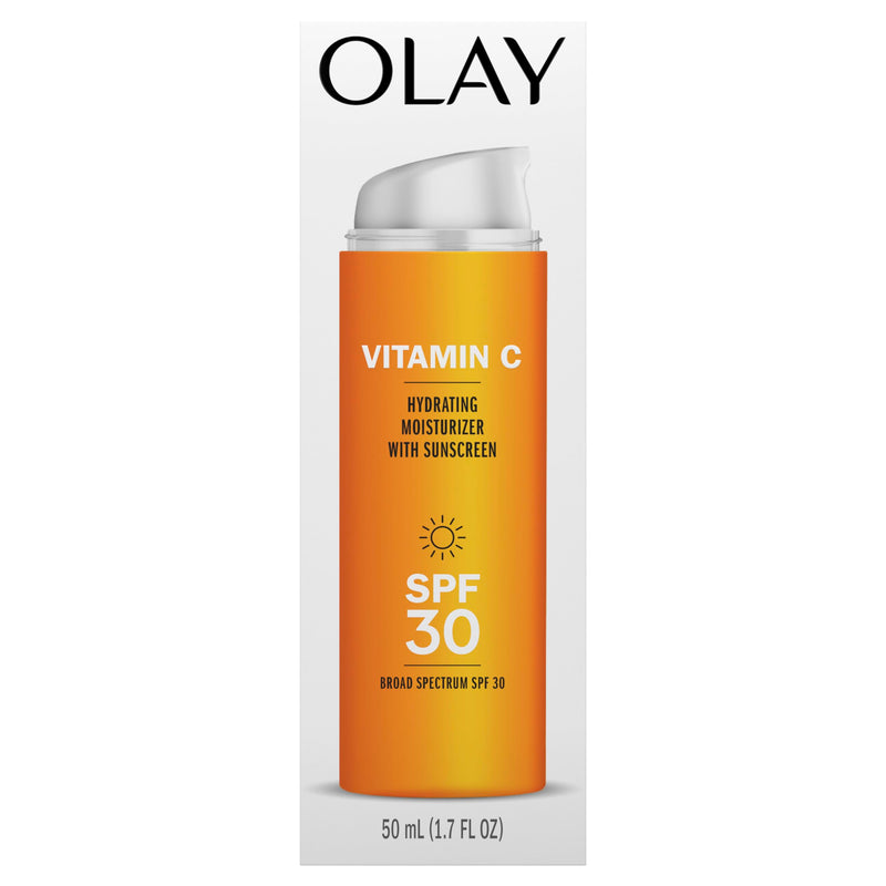 Olay Vitamin C Hydrating moisturizer with sunscreen, SPF 30, 1.7 Oz (Pack of 2) 1.7 Fl Oz (Pack of 2)