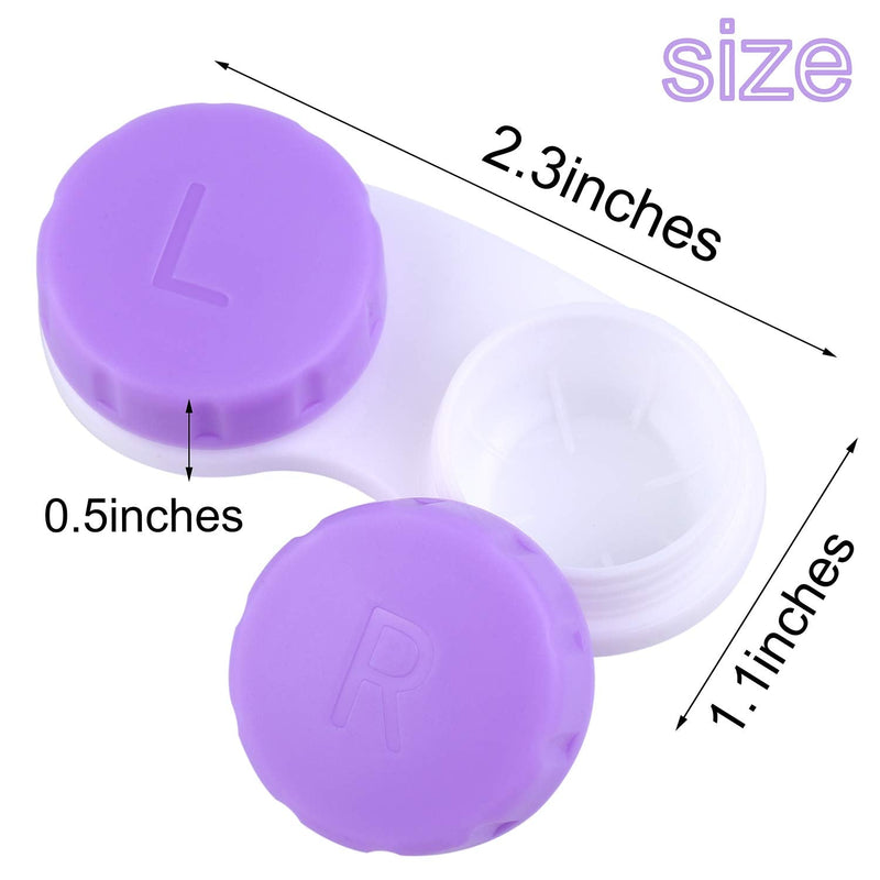 [Australia] - Elcoho 24 Pack Contact Lens Cases Contact Lens Holder Box Left/Right Eyes Contact Lens Container, 4 Colors Blue, green, hot pink, purple 