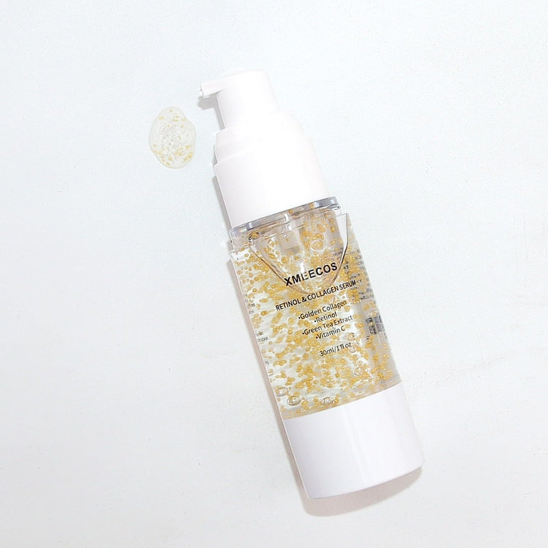 XMEECOS Retinol and Collagen Serum for face with Collagen Balls Niacinamide Green Tea Extract Vitamin C Retinol Natural Anti-aging Moisturizing Vitamin A Soothing and Amino Acid| Giftable|