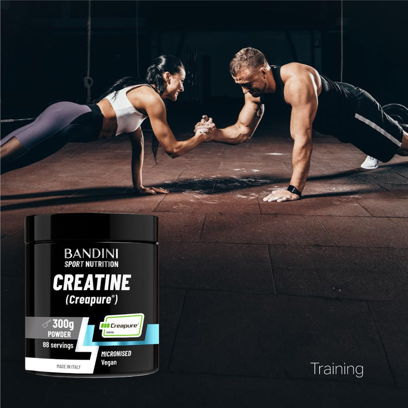 Bandini® Creatine CREAPURE® Pure Powder Monohydrate - 300g for 88 Servings - 100% Vegan - Pure and Clean Creapure Supplement for Sport, Gym, Strength & Pre Workout - No fillers - for ATP and Recovery