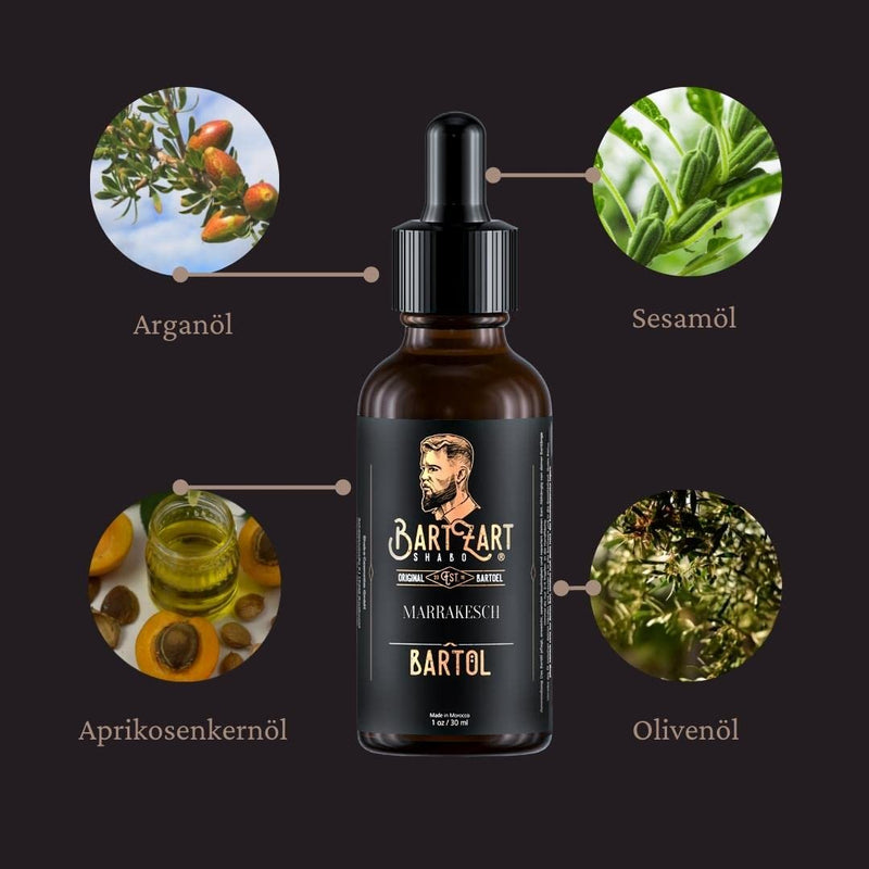 [Australia] - BartZart beard oil set with cedar wood made of high-quality beard oil and natural beard wax, premium beard care set for daily beard care, beard care set for men, beard balm, 2 pieces (pack of 1). 