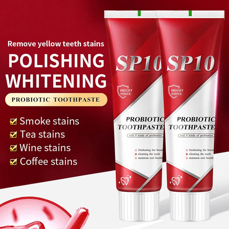 [Australia] - SP 10 Probiotic Toothpaste for Whitening & Gum Health – Natural Fluoride-Free Formula for Fresh Breath & Oral Hygiene 3.53 Ounce (Pack of 3) White 