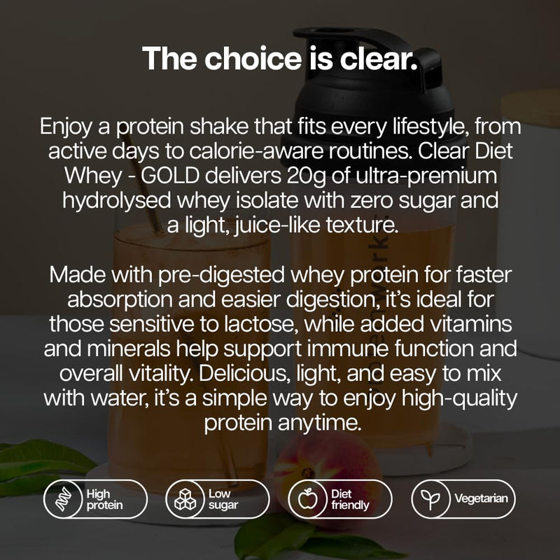 Protein Works | Clear Diet Whey Protein - Gold Innovation, Whey Protein Isolate Powder, Refreshing High Protein Drink, Mixed Berry Burst, 20 Servings, 500g 20 Shakes (500g)
