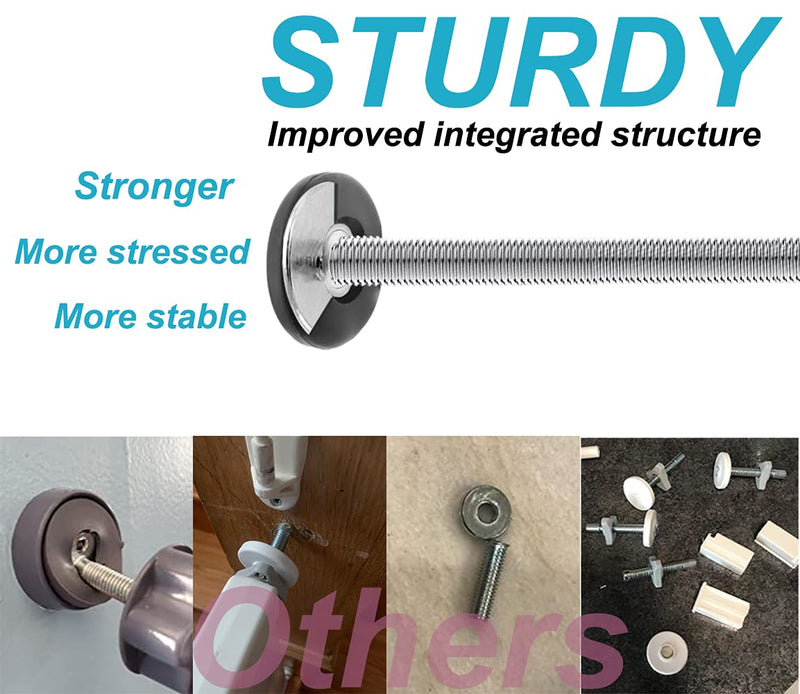 [Australia] - 4Pcs Universal Baby Gate Threaded Spindle Rod, M8 (8mm) Replacement Bolt Part for Baby & Pet Pressure Mounted Safety Gates, Extra Long Baby Tension Gate Extender (White) White 