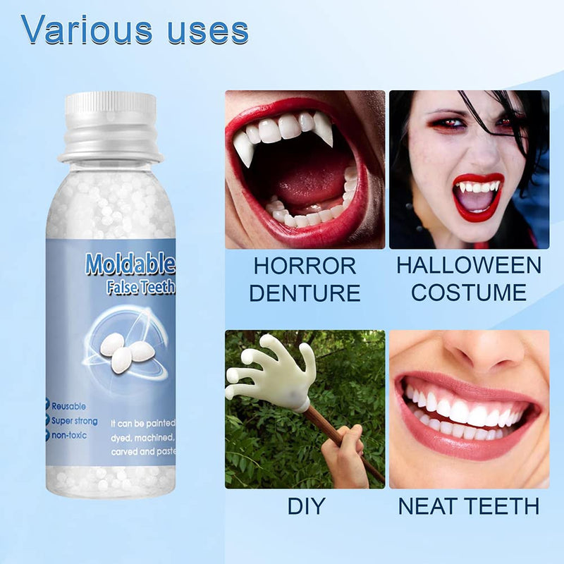 [Australia] - Tooth Repair Kit, Teeth Replacement Kit for Temporary Restoration of Missing & Broken Teeth Replacement Dentures, Makeup Halloween Party Role Play Dentures Halloween Decor 30ml*1 