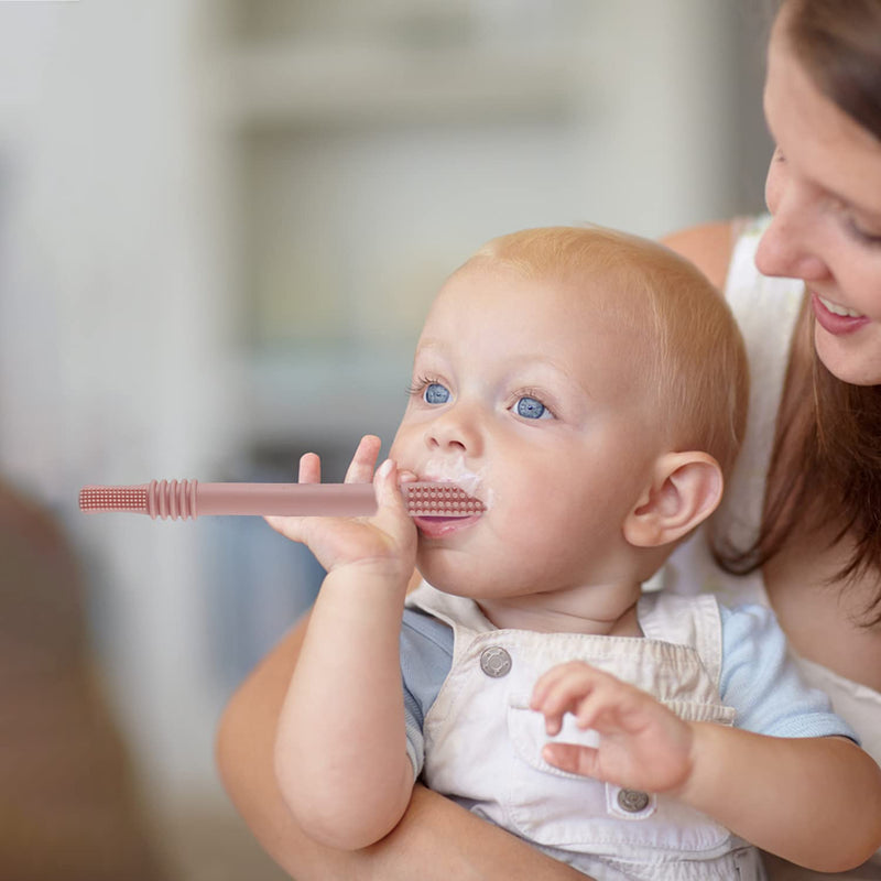 [Australia] - Fu Store Hollow Teether Tube, 6 Pack Chew Straw Toy for Infant Toddlers Silicone Tubes Teething Toys for Babies 3-12 Months BPA Free/Freezable/Dishwasher and Refrigerator Safe 