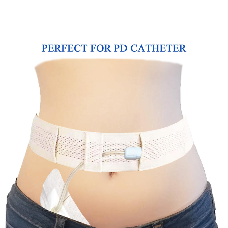 [Australia] - Peritoneal Dialysis Belt, PD Belts Dialysis for Men Women, Feeding Tube Belt, PD Catheter Belt, G Tube Holder Belt, Peritoneal Dialysis Catheter Accessory for Stomach Feeding Peg J Tube (M, Beige) M 