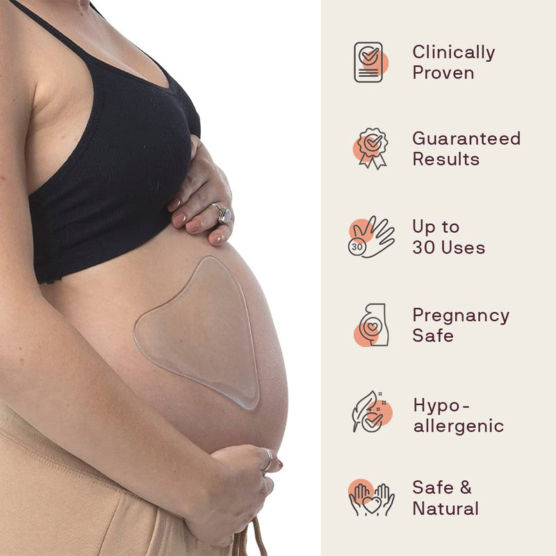 [Australia] - Dermaclara Silicone Body Patch to Prevent and Treat Stretch Marks - Pregnancy Safe Skin Care Silicone Patches for Scars - Stretch Mark Prevention Pregnancy Must Haves - 5" x 5" x .07" 